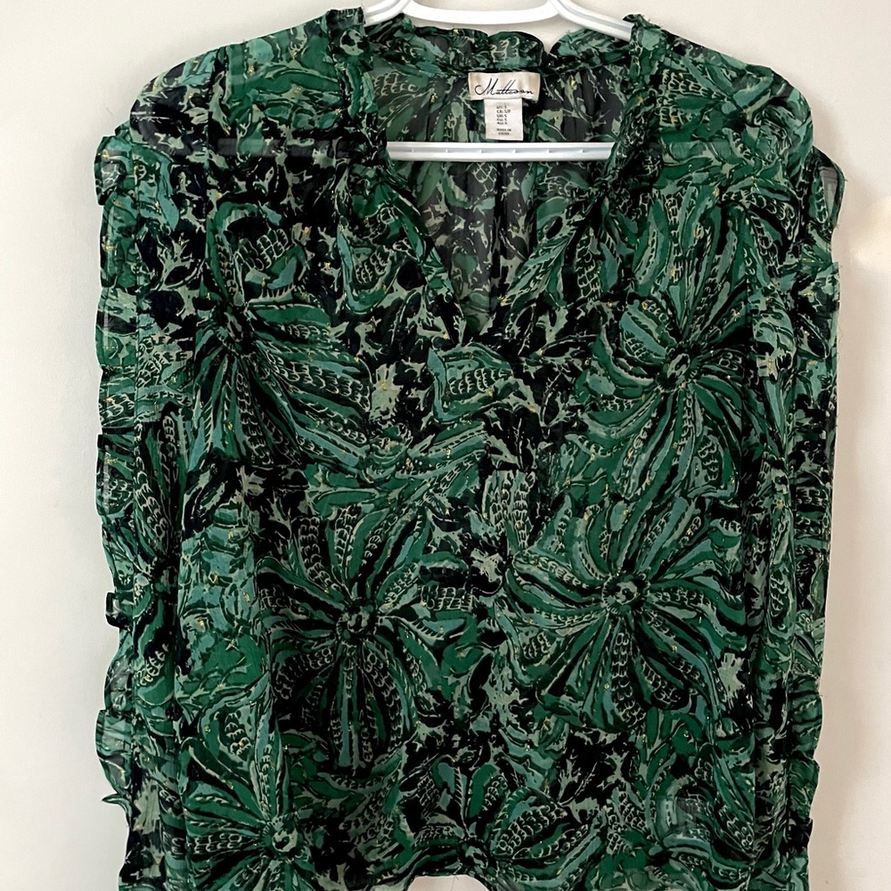 Madewell Green Floral Women's Top